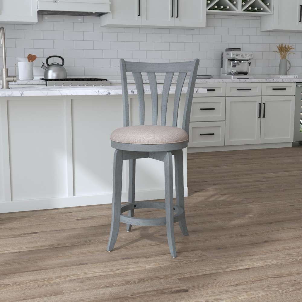 Hillsdale Furniture - Savana Wood Counter Height Swivel Stool, Blue Wire Brush - 4617-826 veiw 2