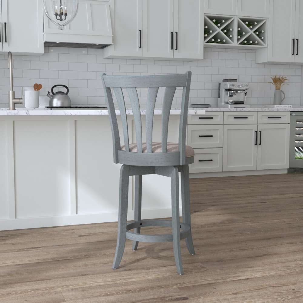 Hillsdale Furniture - Savana Wood Counter Height Swivel Stool, Blue Wire Brush - 4617-826 veiw 3