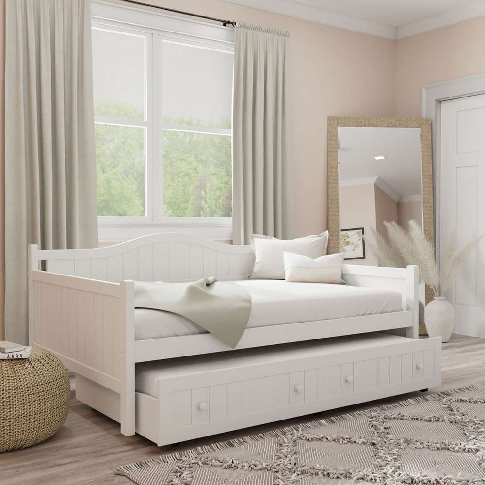Hillsdale Furniture - Staci Wood Full Size Daybed with Trundle, White - 1525FDBT veiw 2