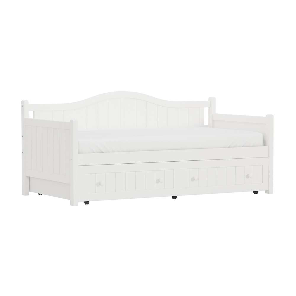 Hillsdale Furniture - Staci Wood Twin Daybed with Trundle, White - 1525DBT veiw 1