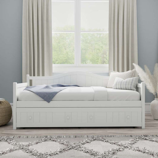 Hillsdale Furniture - Staci Wood Twin Daybed with Trundle, White - 1525DBT veiw 2