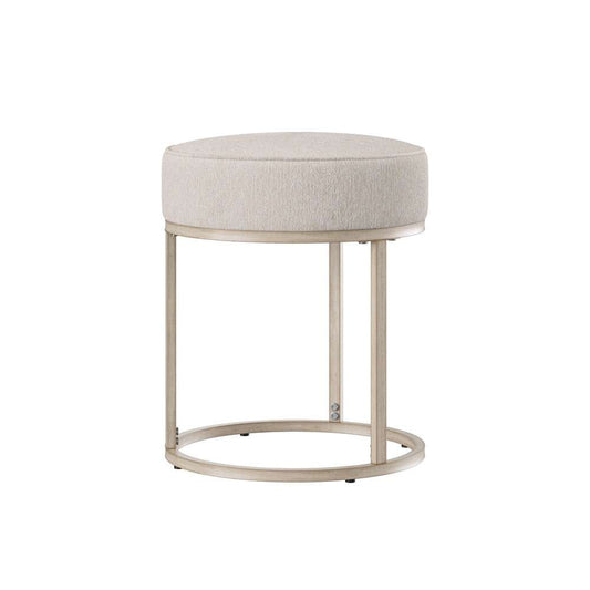 Hillsdale Furniture - Swanson Backless Upholstered and Metal Vanity Stool, Distressed White - 51024A veiw 1