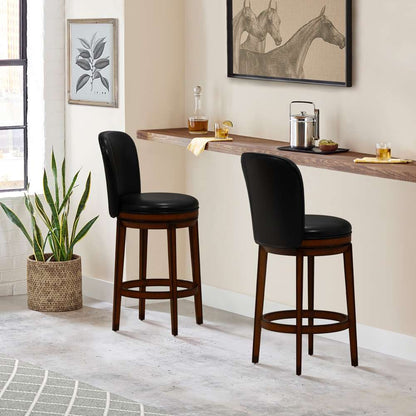 Hillsdale Furniture - Victoria Wood Bar Height Swivel Stool, Dark Chestnut - 5101-830 veiw 2