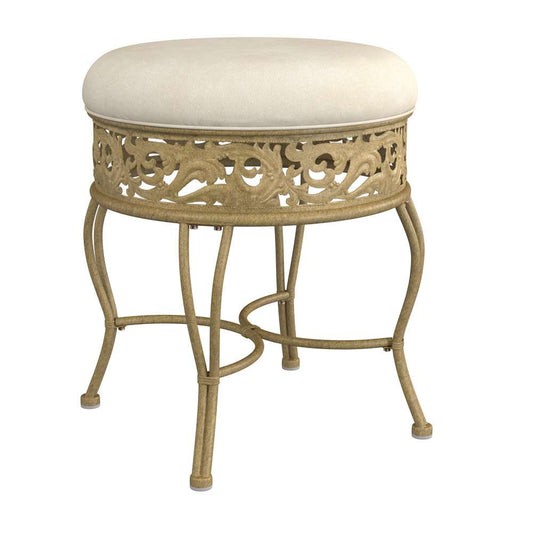 Hillsdale Furniture - Villa III Backless Metal Vanity Stool, Antique Beige - 50931A veiw 1