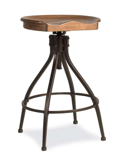 Hillsdale Furniture - Worland Metal Backless Adjustable Height Stool, Brown Metal with Walnut Finished Wood - 4734-830 veiw 1