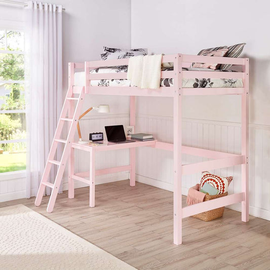 Hillsdale Kids and Teen - Caspian Twin Loft Bed, Soft Pink - 2658-320MY veiw 2