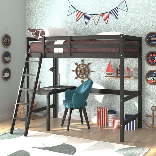 Hillsdale Kids and Teen - Caspian Wood Twin Loft Bed, Black - 2883-320MY veiw 2