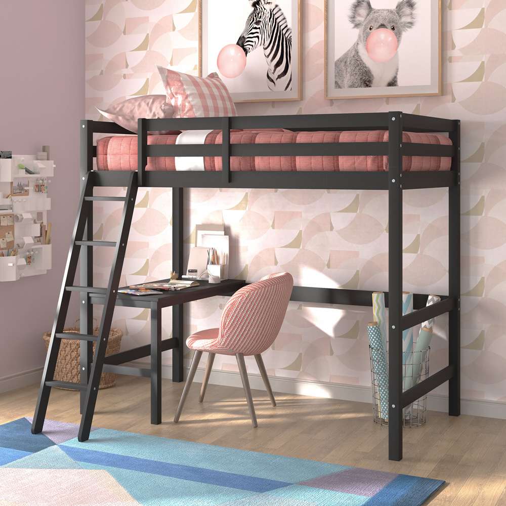 Hillsdale Kids and Teen - Caspian Wood Twin Loft Bed, Black - 2883-320MY veiw 3