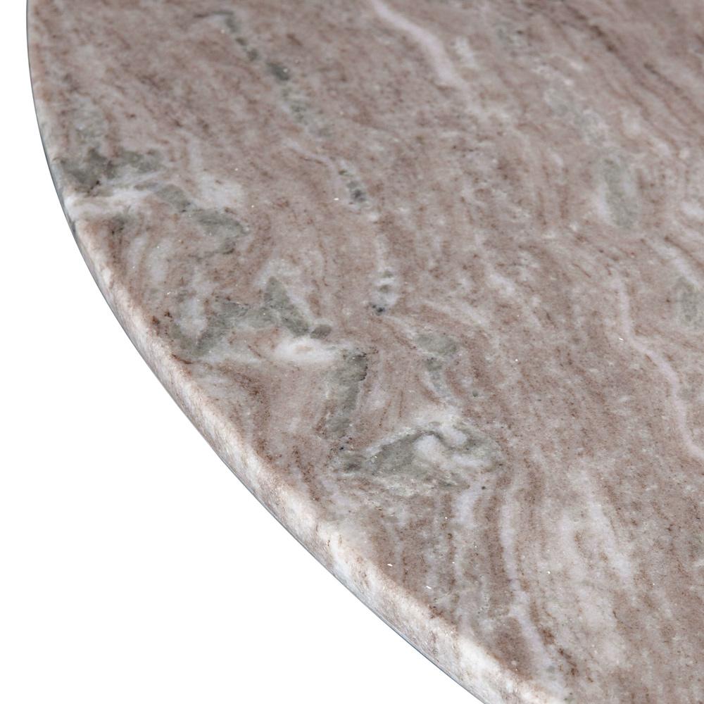 World Interiors - Palm Desert Natural Brown Marble Dining Table with Brushed Steel Tulip Base - ZWPDSTTULBRW veiw 3