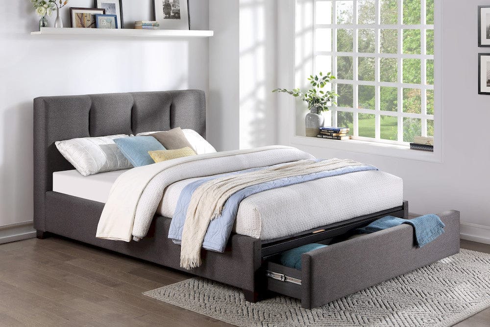 Homelegance  - Aitana Queen Platform Bed W/ Storage Footboard in Graphite - 1632GH-1DWx  view 7