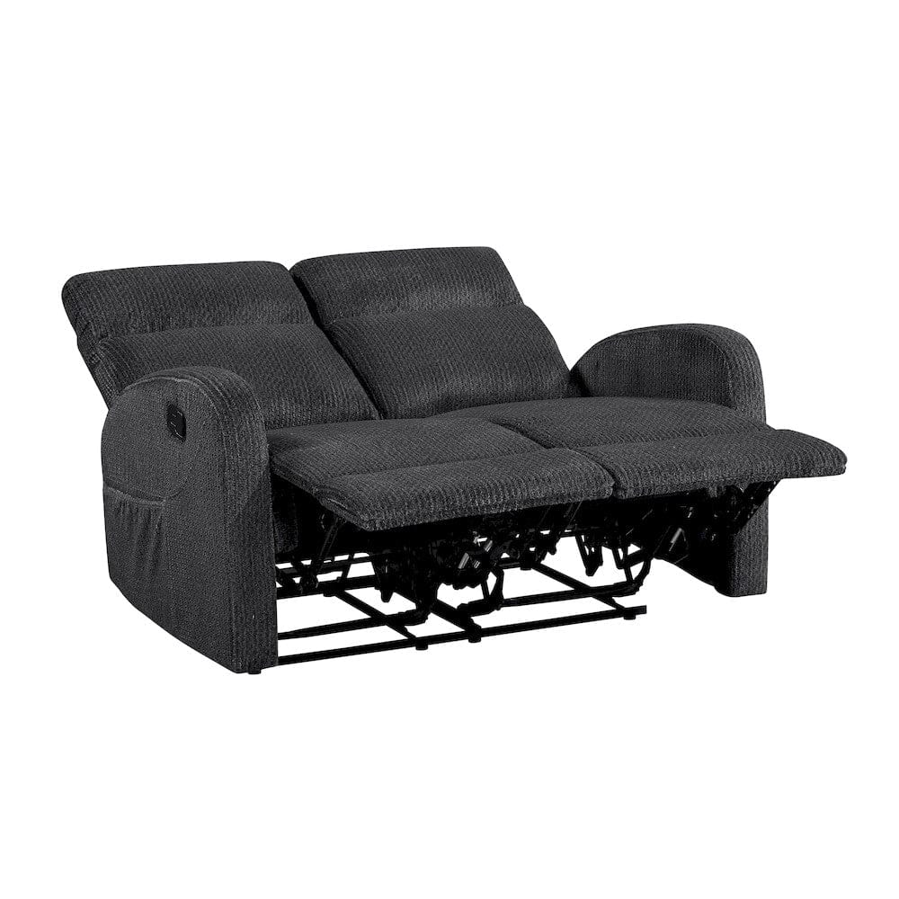 Homelegance  - Allen Double Reclining Love Seat in Dark gray - 9147FDG-2  view 4