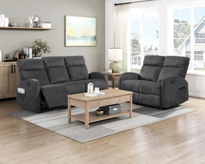 Homelegance  - Allen Double Reclining Love Seat in Dark gray - 9147FDG-2  view 7