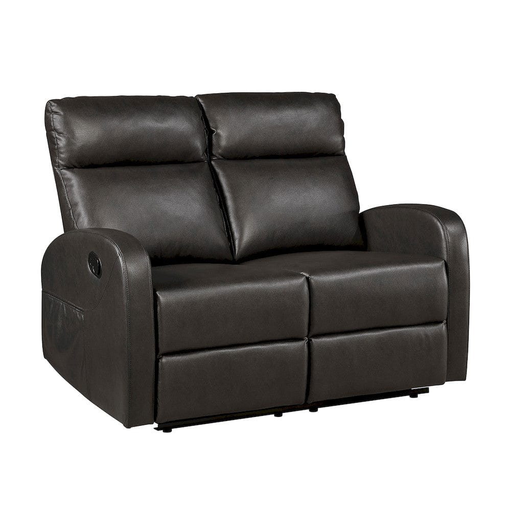 Homelegance  - Allen Double Reclining Love Seat in Espresso - 9147PUE-2  view 1