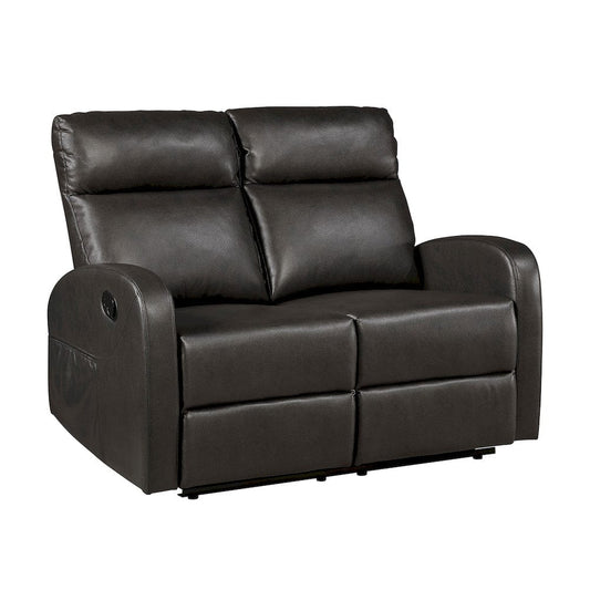 Homelegance  - Allen Double Reclining Love Seat in Espresso - 9147PUE-2  view 1