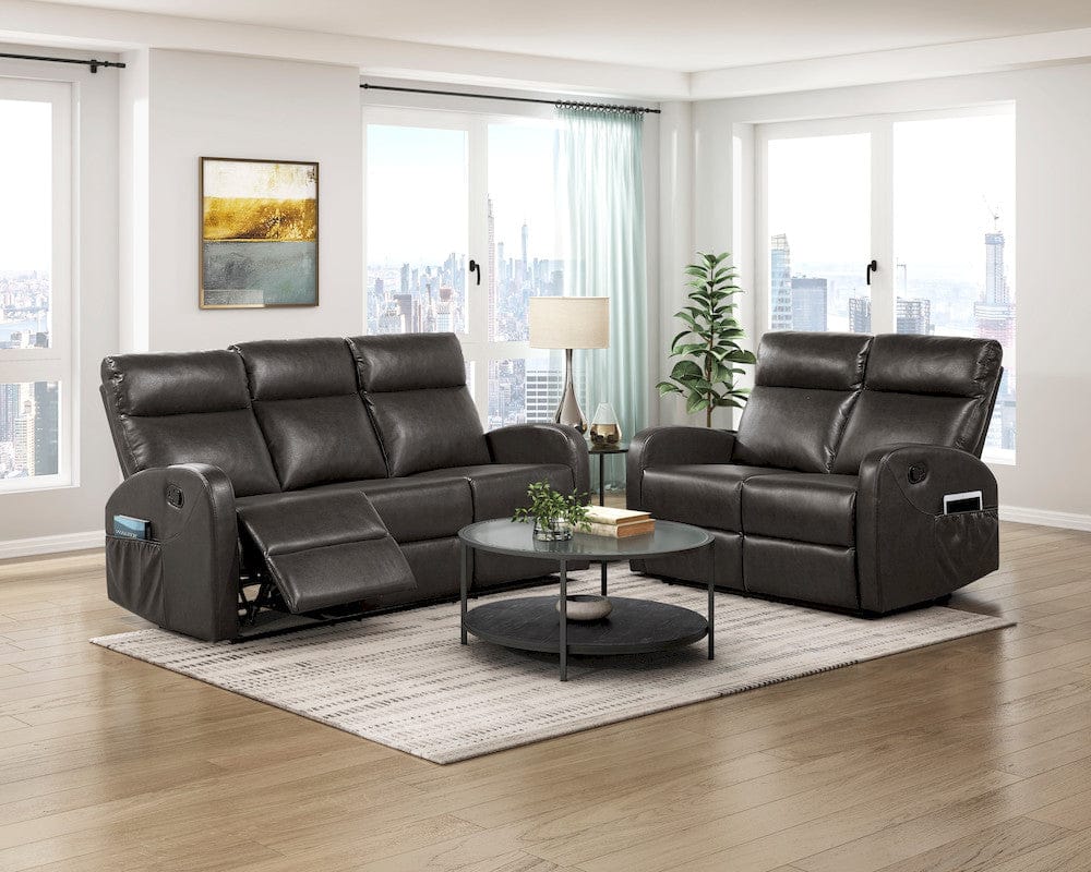 Homelegance  - Allen Double Reclining Love Seat in Espresso - 9147PUE-2  view 7