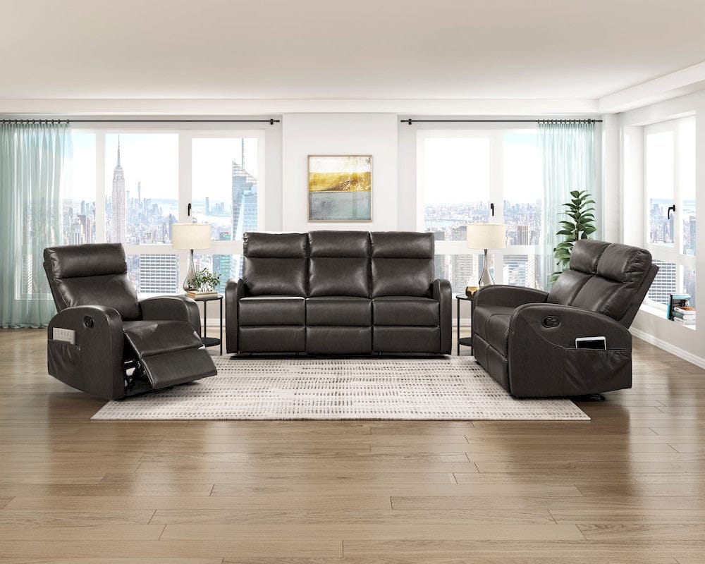 Homelegance  - Allen Double Reclining Love Seat in Espresso - 9147PUE-2  view 8