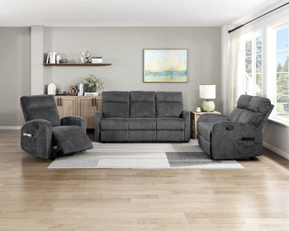 Homelegance  - Allen Double Reclining Sofa in Dark gray - 9147FDG-3  view 8