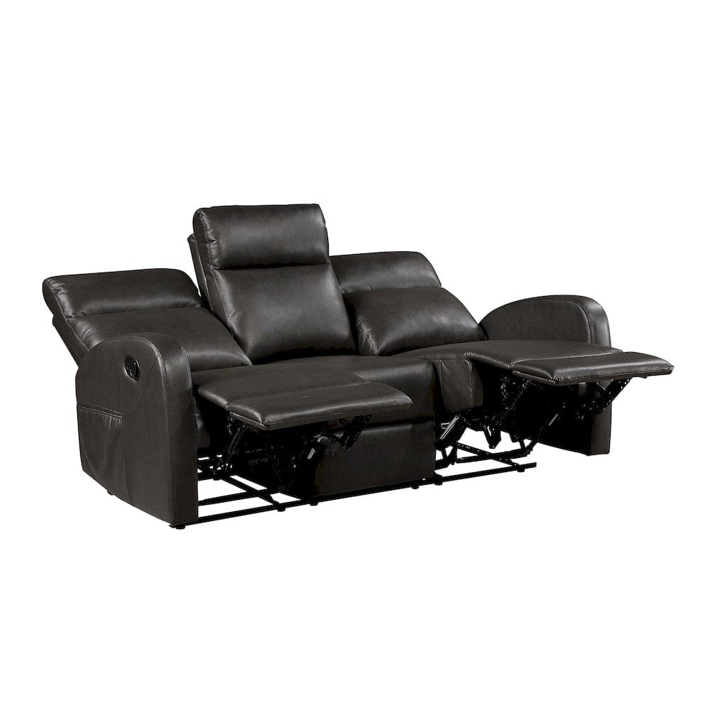 Homelegance  - Allen Double Reclining Sofa in Espresso - 9147PUE-3  view 6