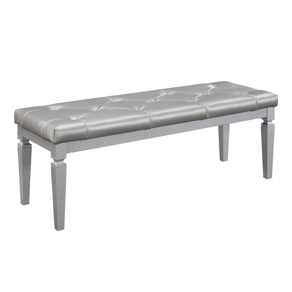Homelegance  - Allura Bed Bench in Silver - 1916-FBH  view 1