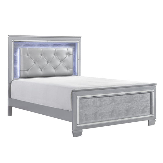 Homelegance  - Allura Queen Bed, LED Lighting in Silver - 1916-1x  view 1