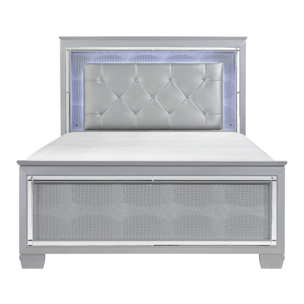 Homelegance  - Allura Queen Bed, LED Lighting in Silver - 1916-1x  view 4