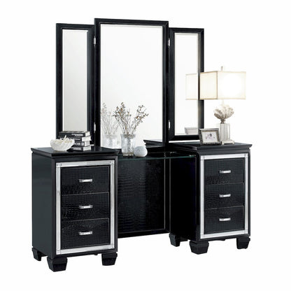 Homelegance  - Allura Vanity Dresser W/ Mirror - 1916BK-15x  view 1