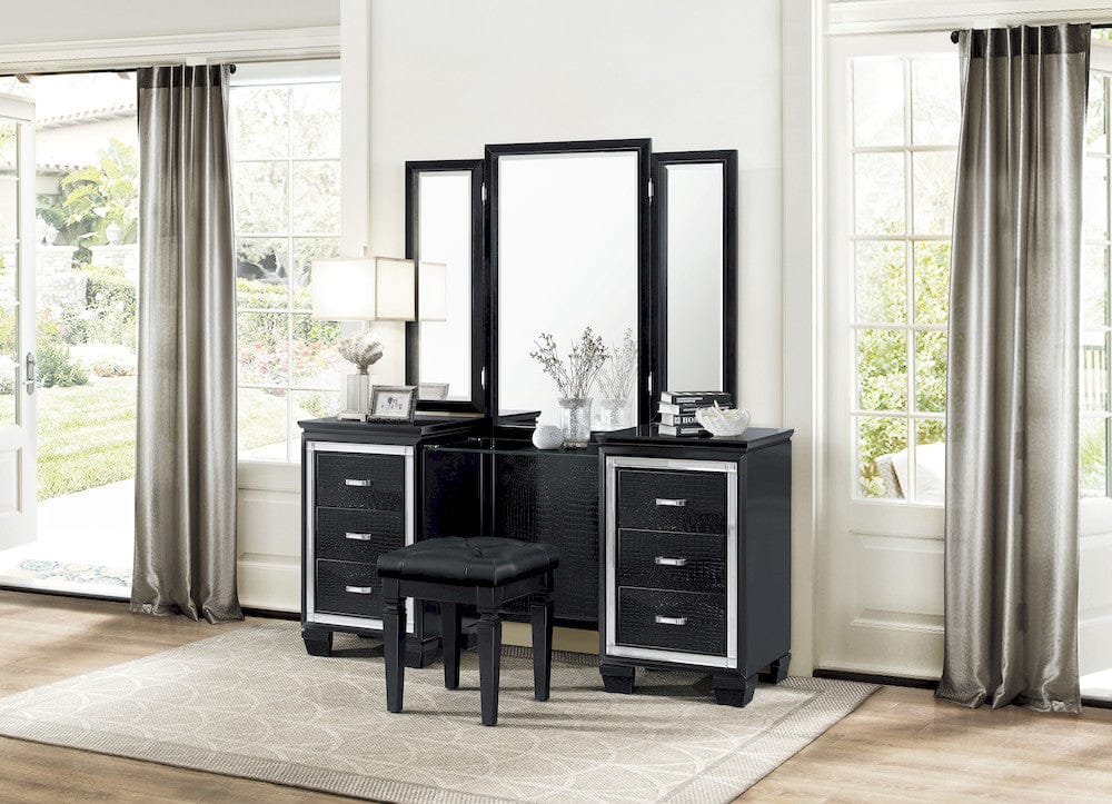 Homelegance  - Allura Vanity Dresser W/ Mirror - 1916BK-15x  view 3