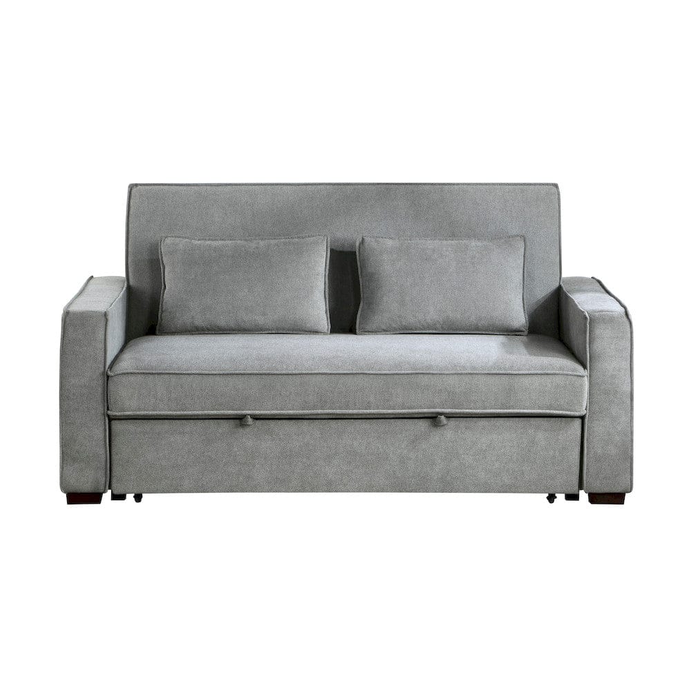 Homelegance  - Alta Convertible Studio Sofa W/ Pull-out Bed in Gray - 9238GY-3CL  view 2