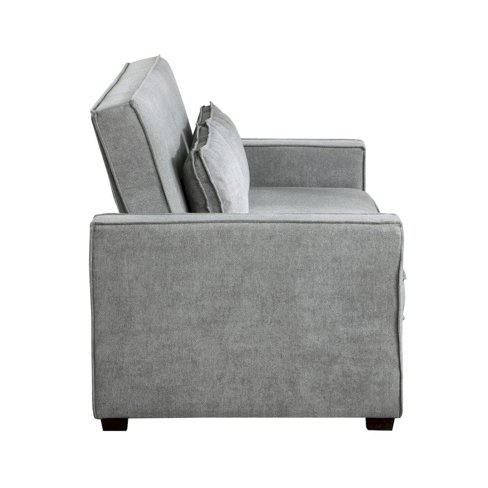 Homelegance  - Alta Convertible Studio Sofa W/ Pull-out Bed in Gray - 9238GY-3CL  view 4