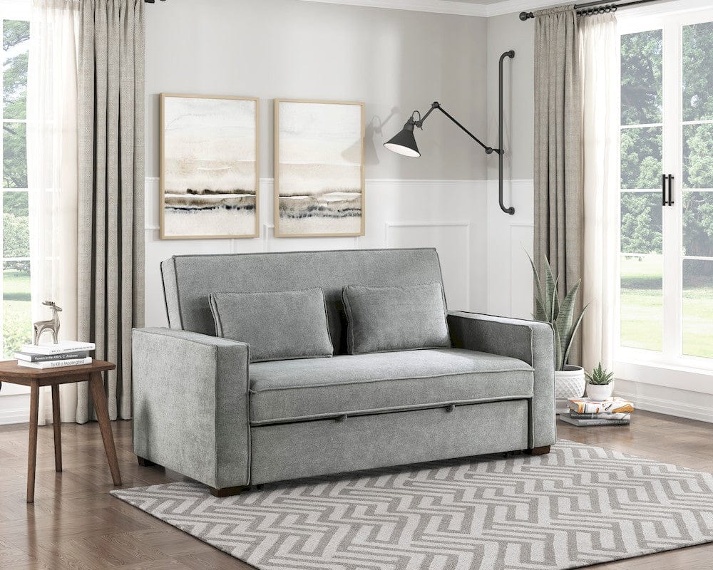 Homelegance  - Alta Convertible Studio Sofa W/ Pull-out Bed in Gray - 9238GY-3CL  view 8