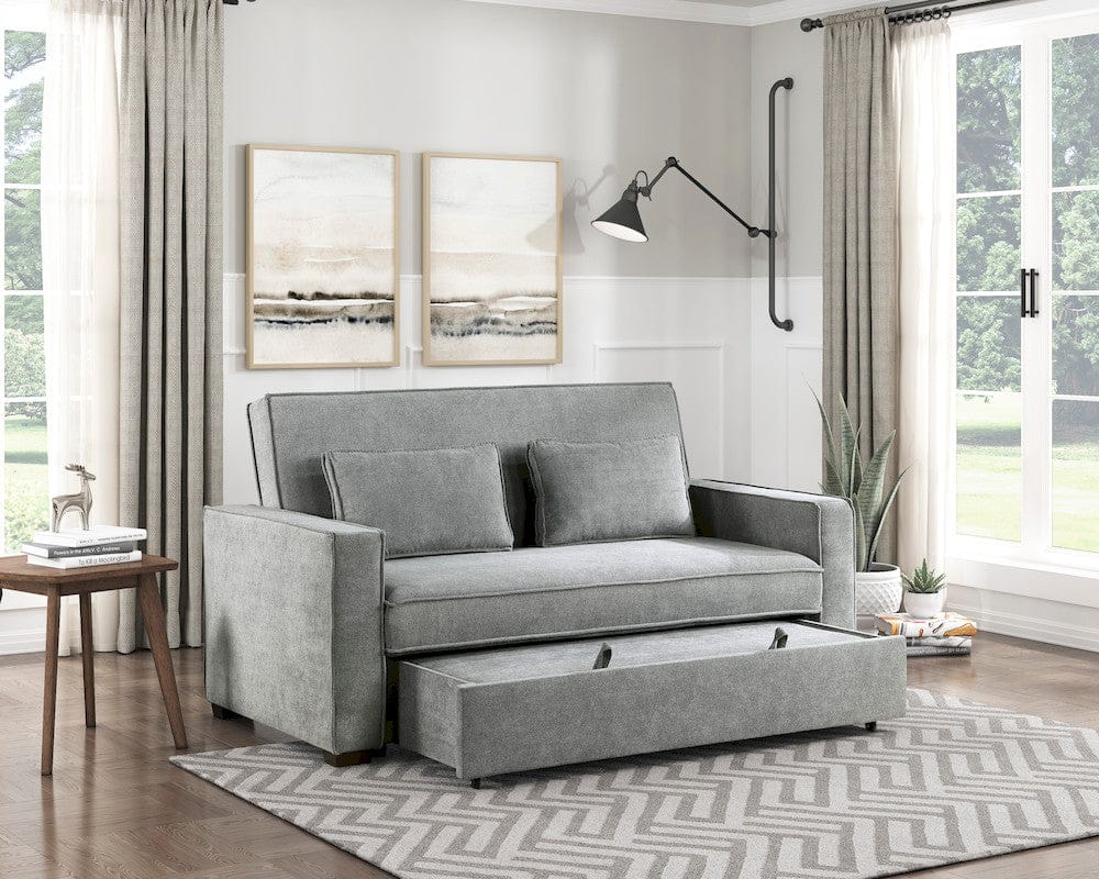 Homelegance  - Alta Convertible Studio Sofa W/ Pull-out Bed in Gray - 9238GY-3CL  view 9