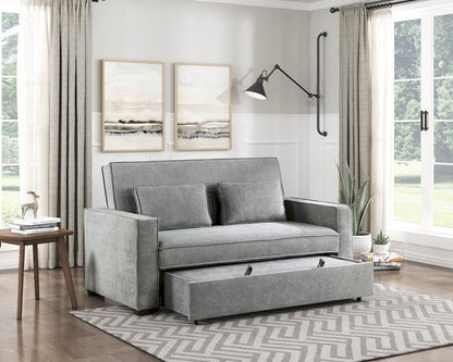 Homelegance  - Alta Convertible Studio Sofa W/ Pull-out Bed in Gray - 9238GY-3CL  view 9