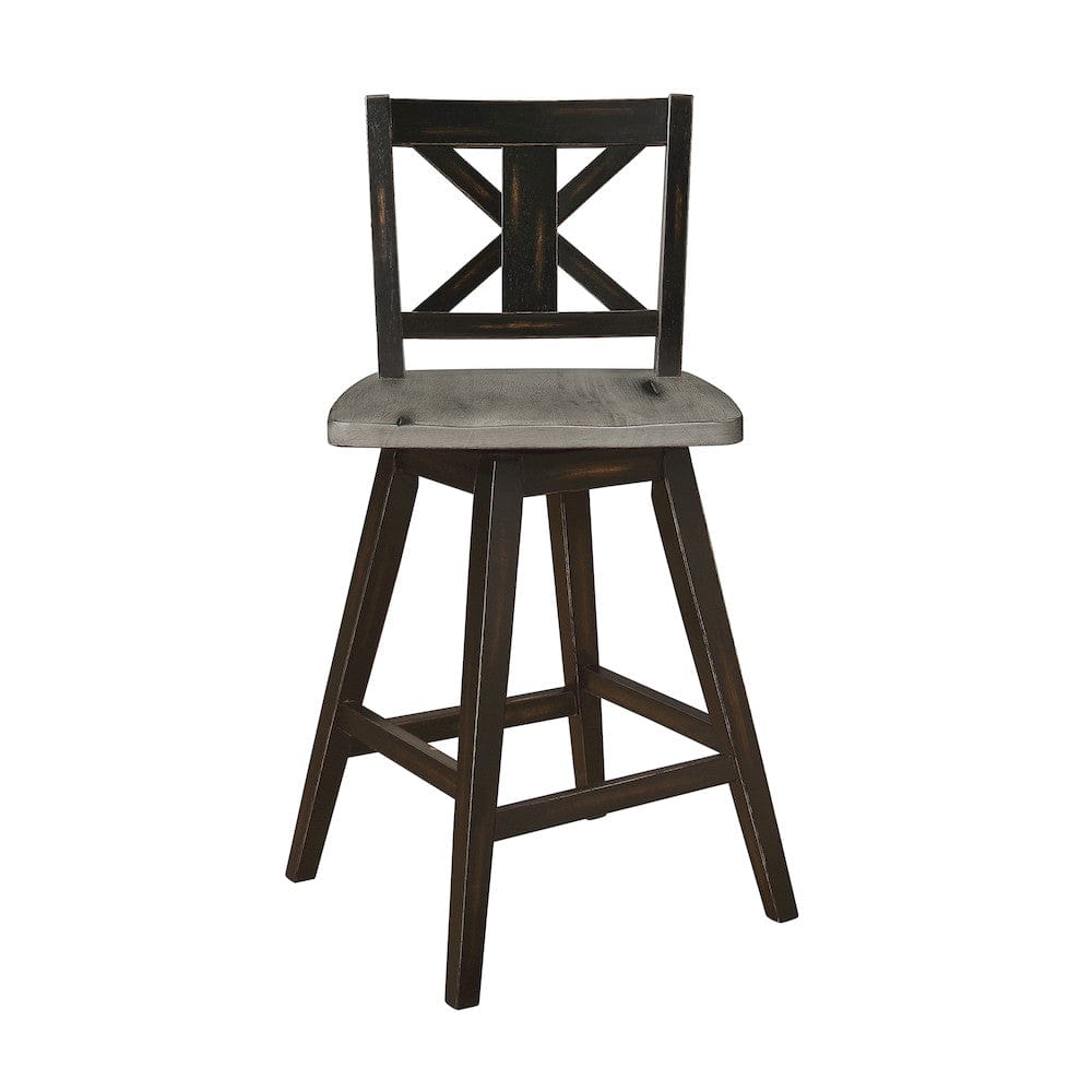Homelegance  - Amsonia Swivel Counter Height Chair, Black - 5602-24BK  view 6