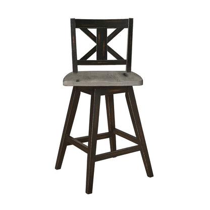 Homelegance  - Amsonia Swivel Counter Height Chair, Black - 5602-24BK  view 6