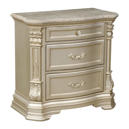 Homelegance  - Antoinetta Night Stand, Marble Top - 1919NC-4  view 2