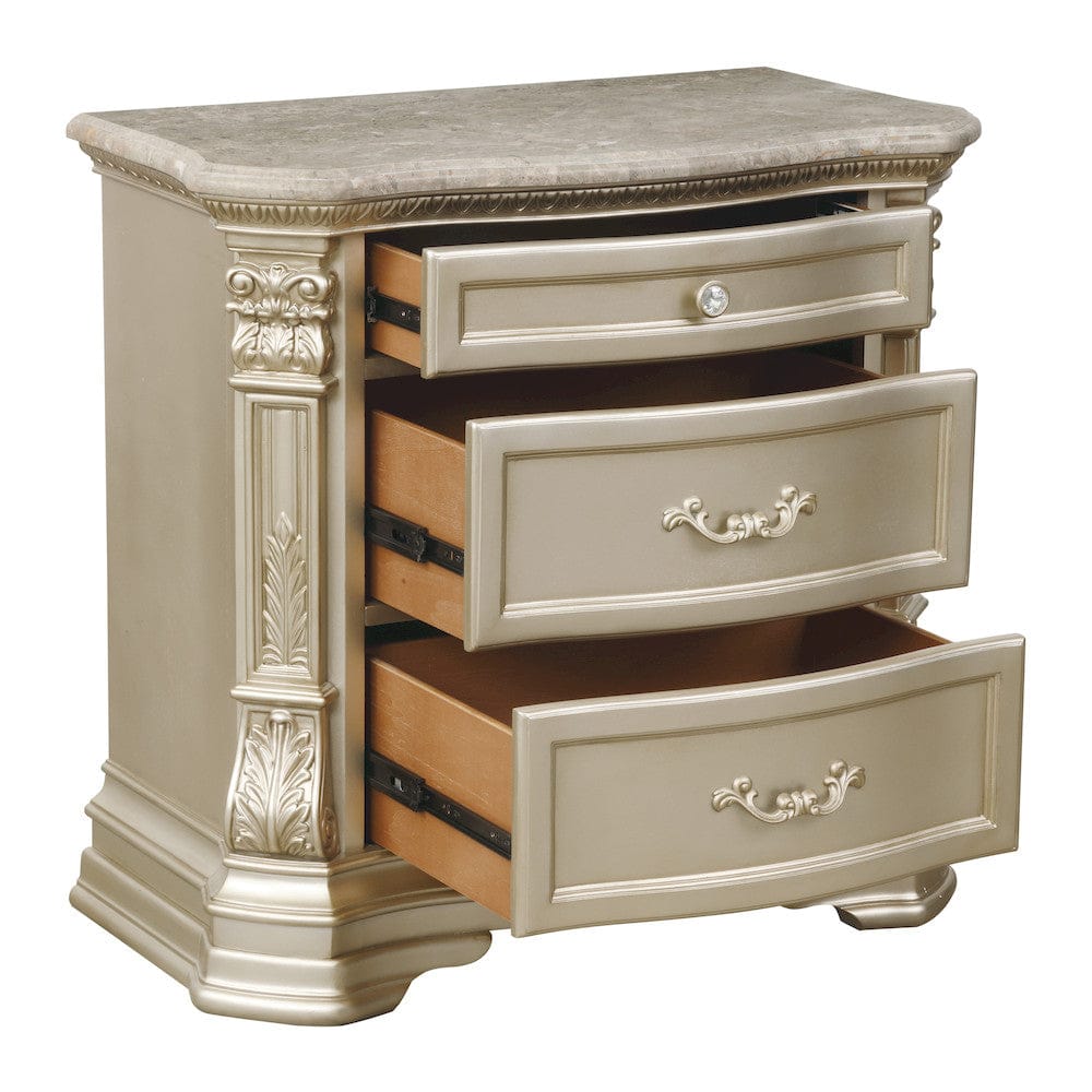 Homelegance  - Antoinetta Night Stand, Marble Top - 1919NC-4  view 3
