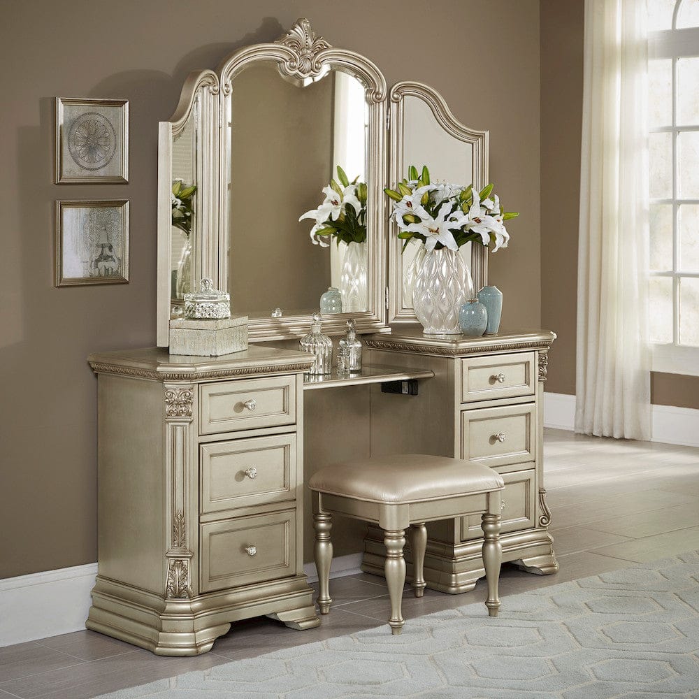 Homelegance  - Antoinetta Vanity Stool in Bronze - 1919NC-14  view 3