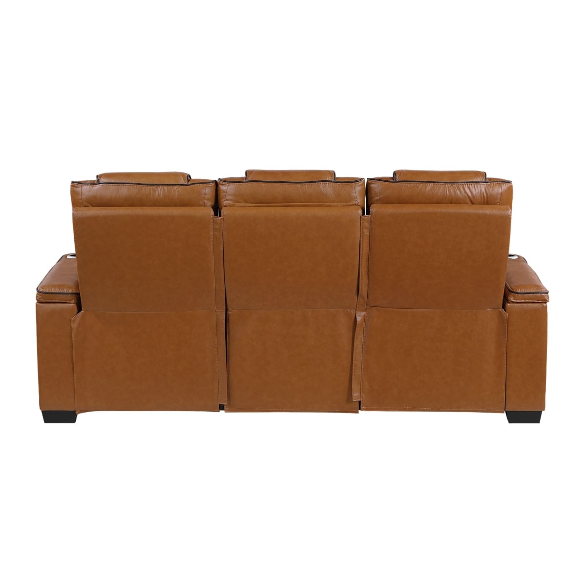 Homelegance  - Apex Power Double Reclining Sofa W/ Center Drop-Down Cup Holders, Power Headrests, Storage Arms W/ Cup holders, Reading Lights, Wireless Charger, Air Massage and Heat, LED Lighting and Charging Ports in Brown - 8449BR-3PWHM view 2
