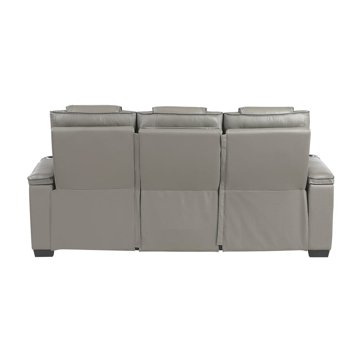 Homelegance  - Apex Power Double Reclining Sofa W/ Center Drop-Down Cup Holders, Power Headrests, Storage Arms W/ Cup holders, Reading Lights, Wireless Charger, Air Massage and Heat, LED Lighting and Charging Ports in Gray - 8449GY-3PWHM view 2