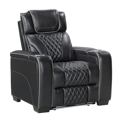 Homelegance  - Apex Power Reclining Chair W/ Power Headrest, Storage Arms W/ Cup Holders, Air Massage and Heat, LED Lighting and Charging Ports in Black - 8449BK-1PWHM  view 1