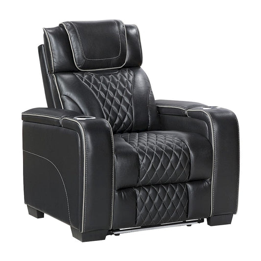 Homelegance  - Apex Power Reclining Chair W/ Power Headrest, Storage Arms W/ Cup Holders, Air Massage and Heat, LED Lighting and Charging Ports in Black - 8449BK-1PWHM  view 1