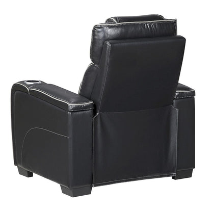 Homelegance  - Apex Power Reclining Chair W/ Power Headrest, Storage Arms W/ Cup Holders, Air Massage and Heat, LED Lighting and Charging Ports in Black - 8449BK-1PWHM  view 2