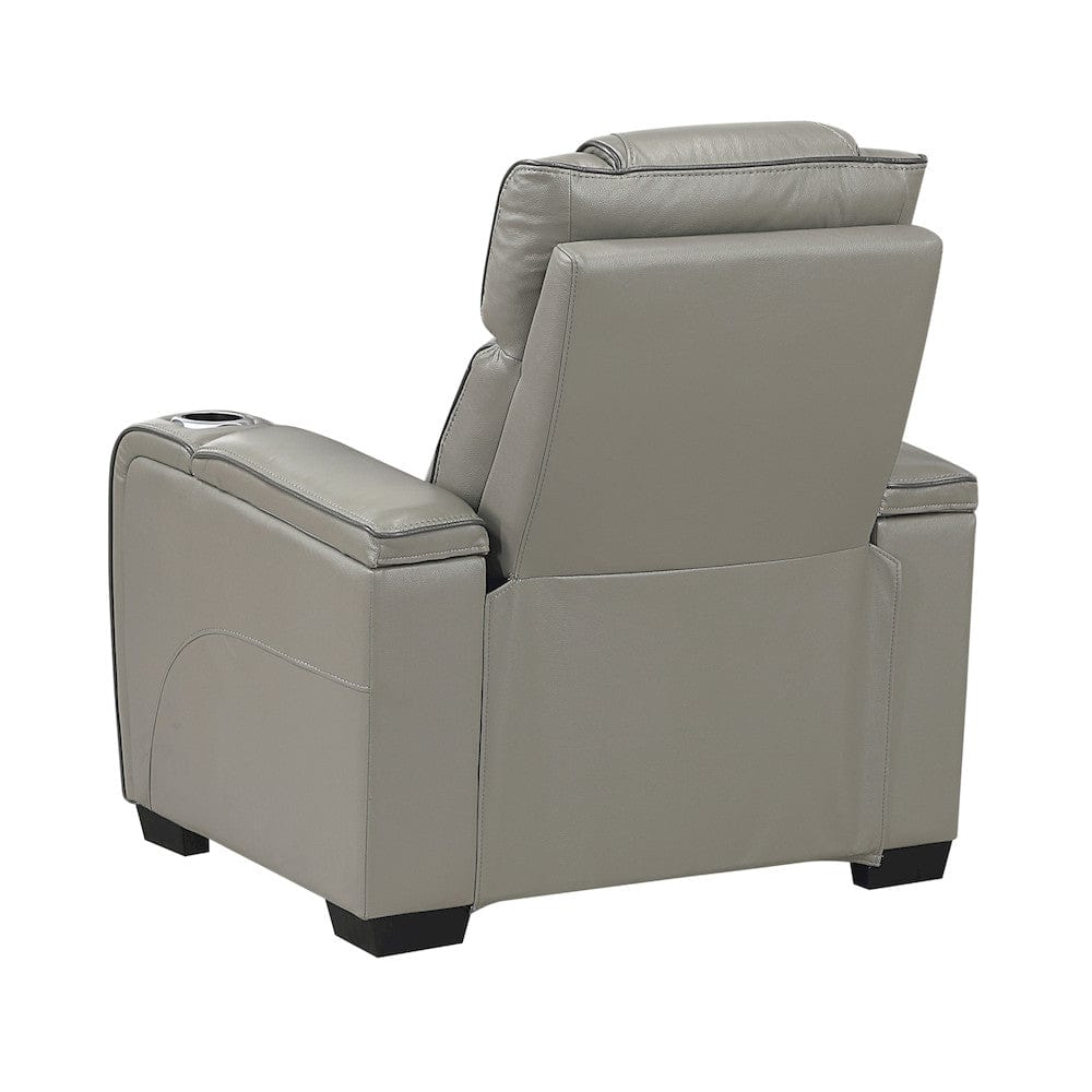 Homelegance  - Apex Power Reclining Chair W/ Power Headrest, Storage Arms W/ Cup Holders, Air Massage and Heat, LED Lighting and Charging Ports in Gray - 8449GY-1PWHM  view 2