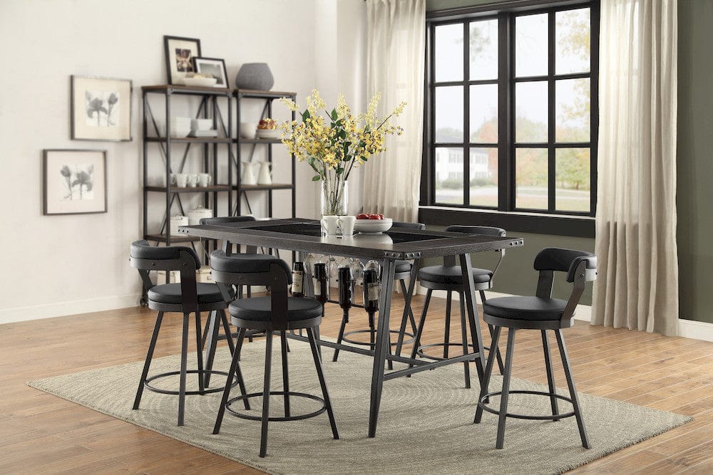Homelegance  - Appert Swivel Counter Height Chair in Black - 5566-24BK3A  view 9
