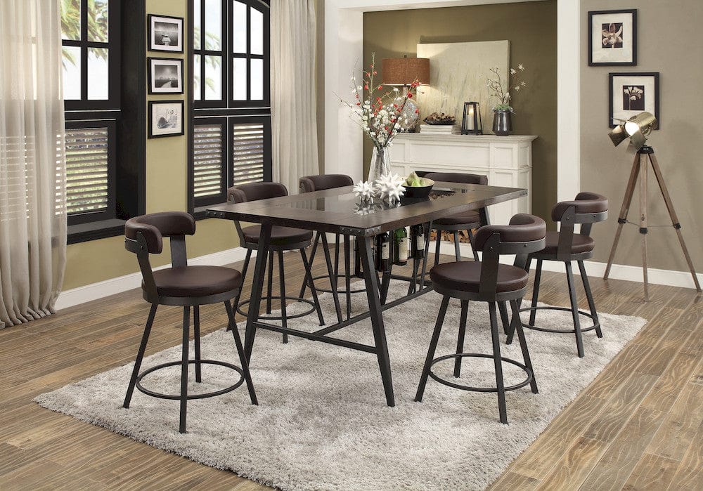 Homelegance  - Appert Swivel Counter Height Chair in Brown - 5566-24BR3A  view 4