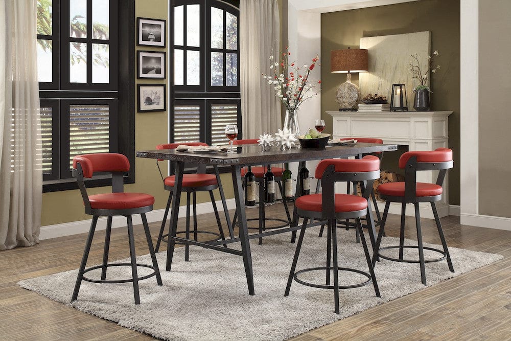 Homelegance  - Appert Swivel Counter Height Chair in Red - 5566-24RD3A  view 5