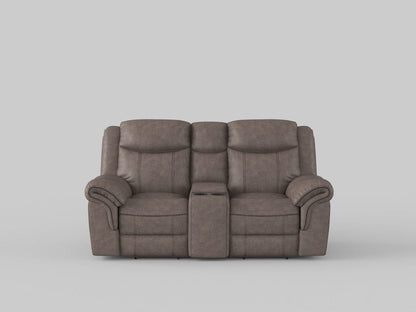 Homelegance  - Aram Double Glider Reclining Love Seat W/ Center Console, Receptacles and USB Ports in Brown - 8206NF-2  view 10