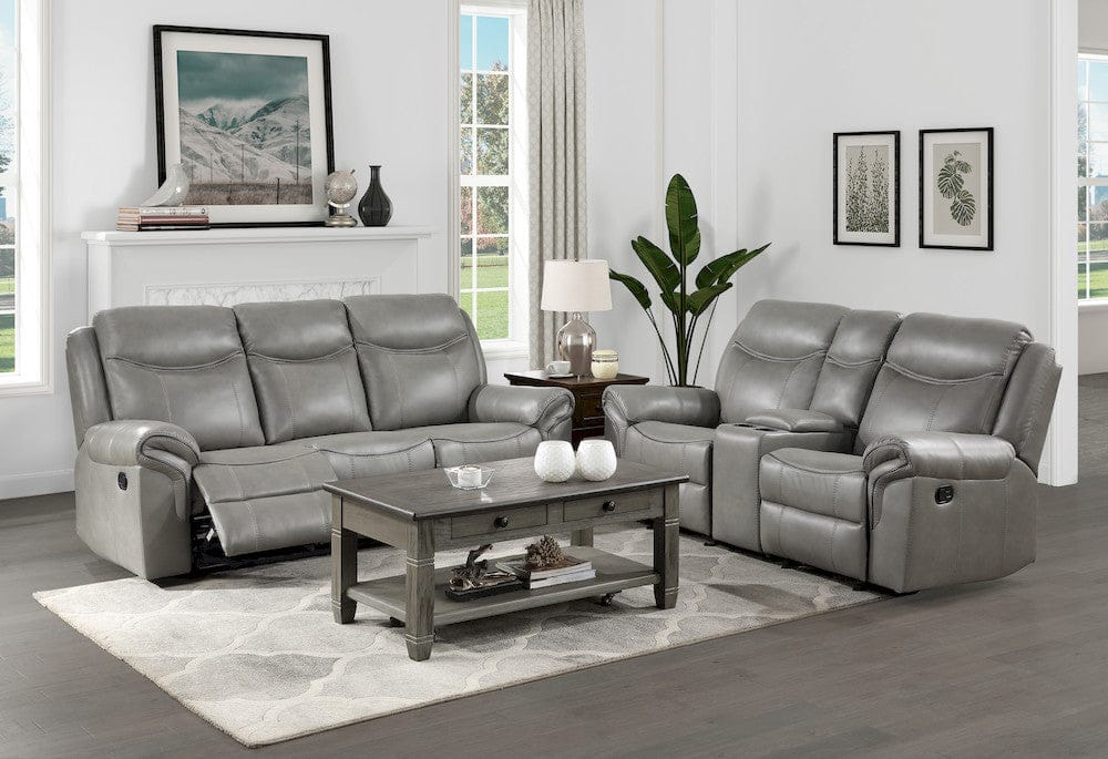 Homelegance  - Aram Double Glider Reclining Love Seat W/ Center Console, Receptacles and USB Ports in Gray - 8206GRY-2  view 3