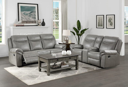 Homelegance  - Aram Double Glider Reclining Love Seat W/ Center Console, Receptacles and USB Ports in Gray - 8206GRY-2  view 3