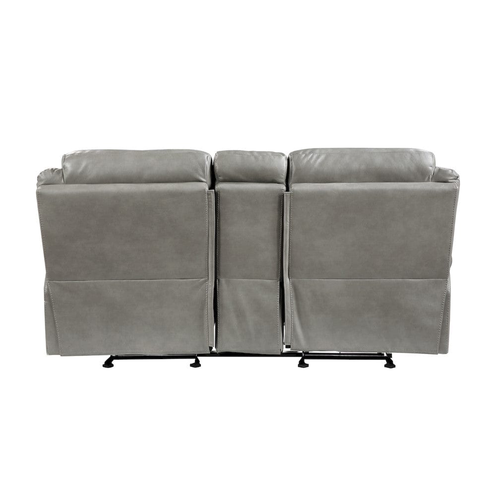 Homelegance  - Aram Double Glider Reclining Love Seat W/ Center Console, Receptacles and USB Ports in Gray - 8206GRY-2  view 5